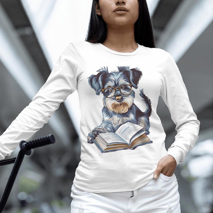 Nerdy Schnauzer Dog Book Lover Glasses Cute Pet For Men Women Kids Unisex Long Sleeve T-Shirt Nerdy Schnauzer Dog Book Lover Glasses Cute Pet For Men Women Kids Unisex Long Sleeve T-Shirt