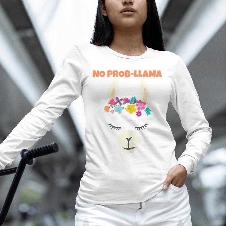 No Prob Llama Birthday Graduation Women Kids Girls Unisex Long Sleeve T-Shirt