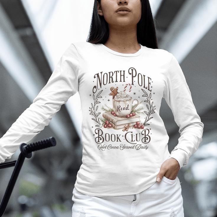North Pole Book Club Christmas Xmas Hot Cocoa Bookish Unisex Long Sleeve T-Shirt