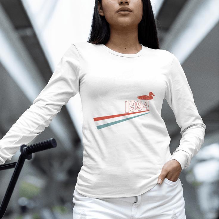 Nostalgia 90s Duck Goose Premium Tri-Blend Unisex Long Sleeve T-Shirt
