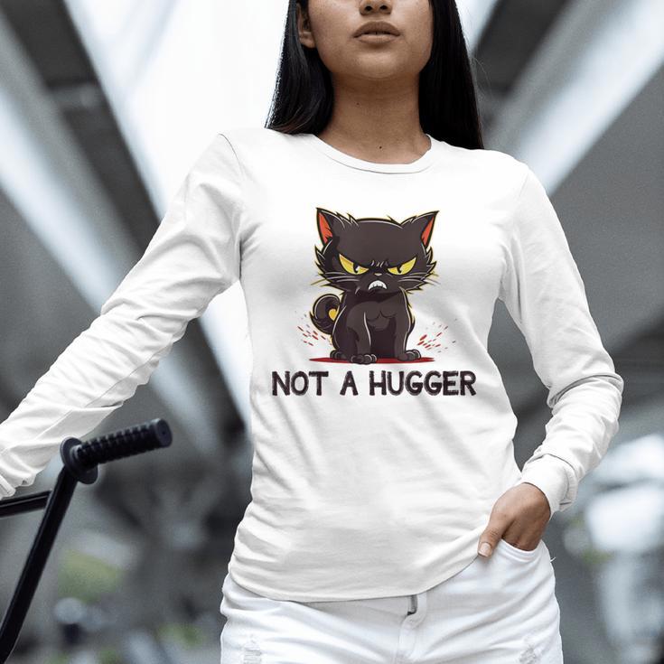 Not A Hugger Tee Angry Cat Sarcastic Cute Introvert Unisex Long Sleeve T-Shirt Not A Hugger Tee Angry Cat Sarcastic Cute Introvert Unisex Long Sleeve T-Shirt
