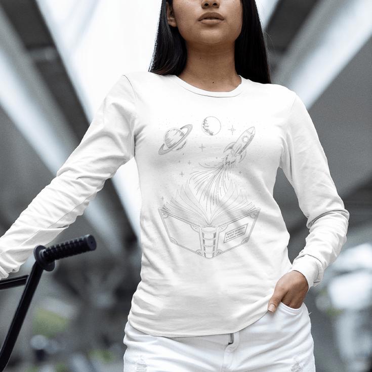 Novelty Universe Books Galaxy Adventure Drawing Women Men Unisex Long Sleeve T-Shirt Novelty Universe Books Galaxy Adventure Drawing Women Men Unisex Long Sleeve T-Shirt