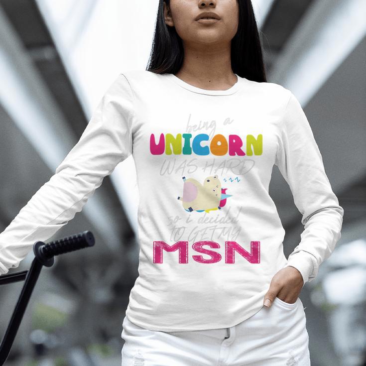 Nurse MSN Graduation Unicorn T-Shirt Nursing School Unisex Long Sleeve T-Shirt