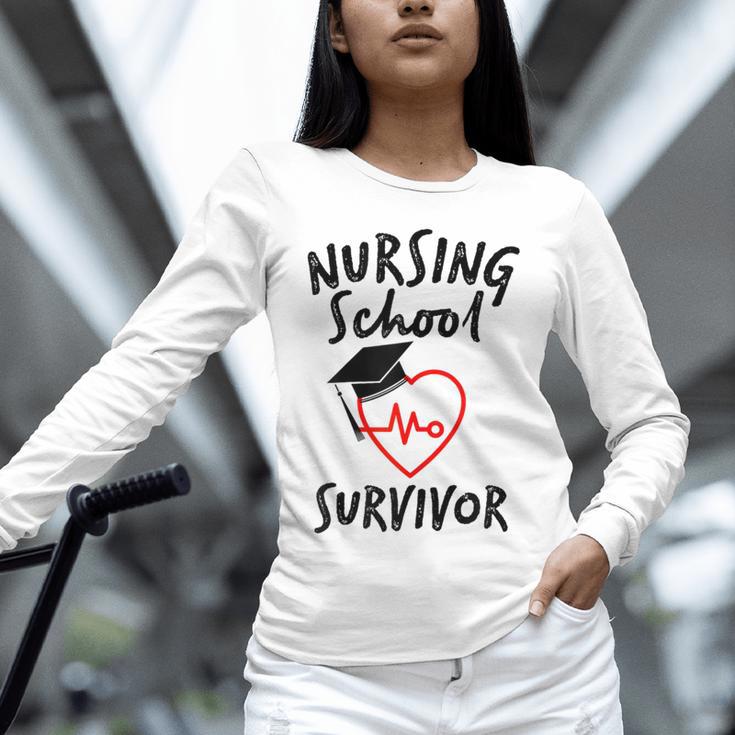 Nursing School Survivor Women Graduation RN Gift Shirt Unisex Long Sleeve T-Shirt