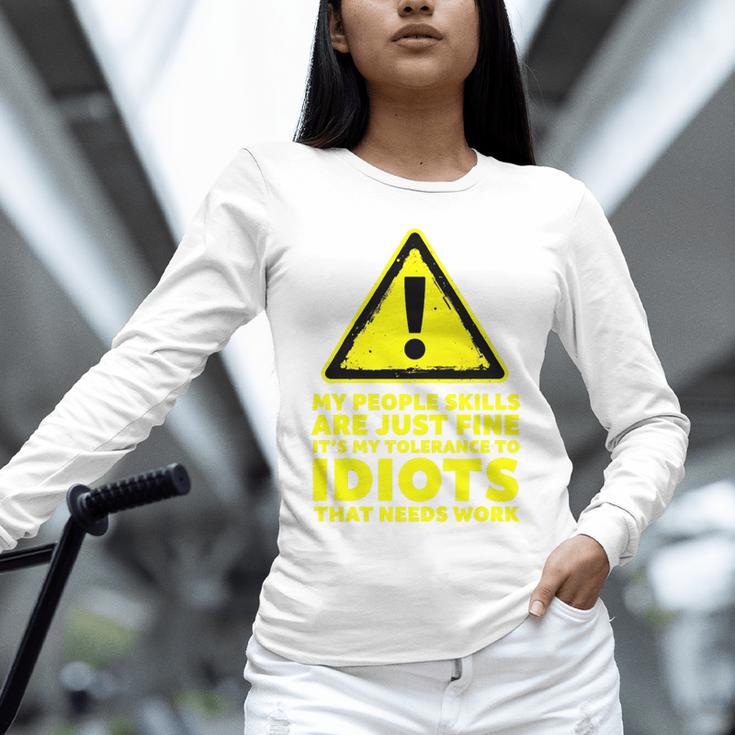 My People Skills Are Just Fine Sarcastic Introvert Premium Tri-Blend Unisex Long Sleeve T-Shirt