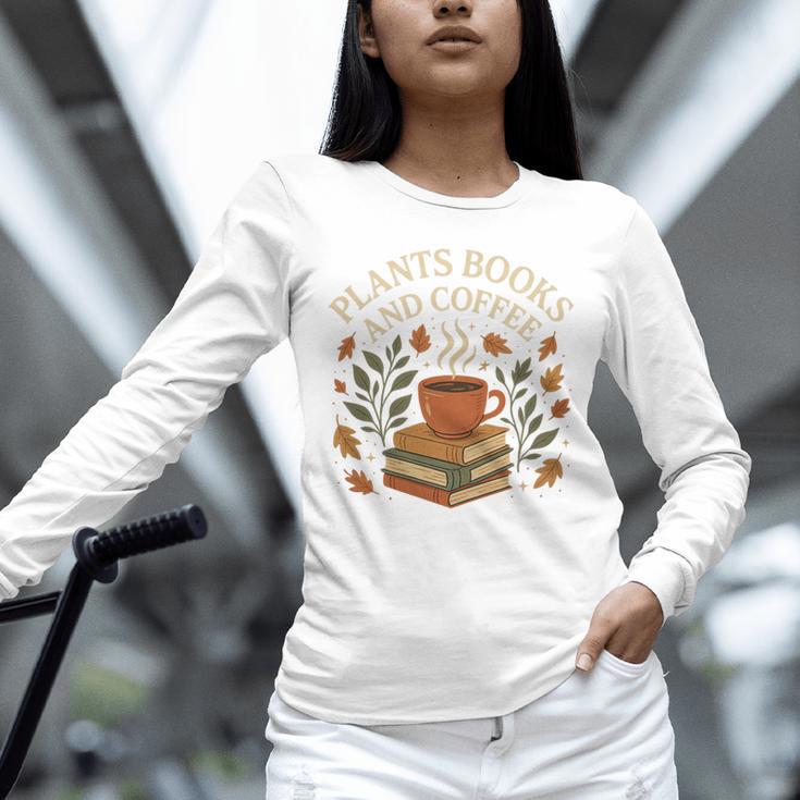 Plants Books And Coffee Nature Leaves Reading Book Lover Premium Tri-Blend Unisex Long Sleeve T-Shirt Plants Books And Coffee Nature Leaves Reading Book Lover Premium Tri-Blend Unisex Long Sleeve T-Shirt