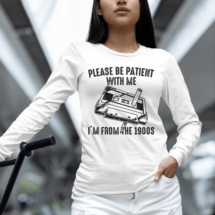 Please Be Patient With Me I'm From The 1900s Cassette Pencil Premium Unisex Long Sleeve T-Shirt