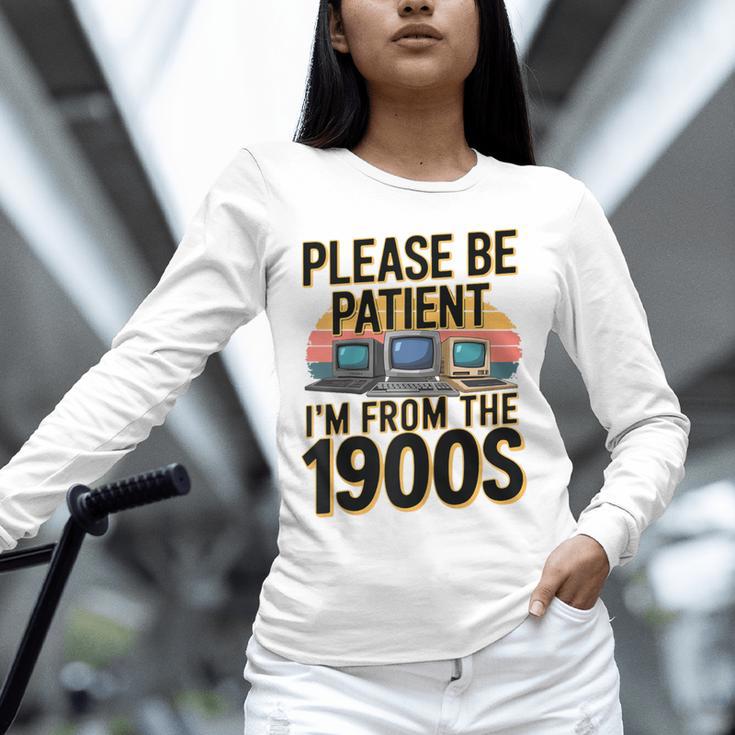 Please Be Patient I'm From The 1900s Retro Computer Raglan Baseball Tee Unisex Long Sleeve T-Shirt