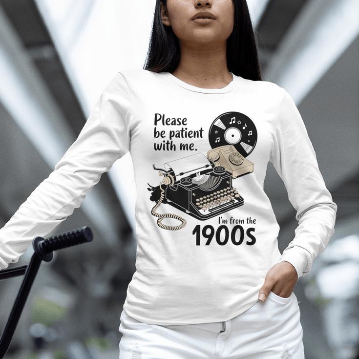 Please Be Patient I'm From The 1900s Sarcastic Joke Premium Tri-Blend Unisex Long Sleeve T-Shirt