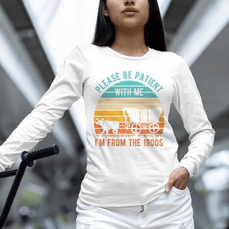 PLEASE BE PATIENT I'M FROM THE 1900s Vintage 1900s 90s Premium Tri-Blend Unisex Long Sleeve T-Shirt