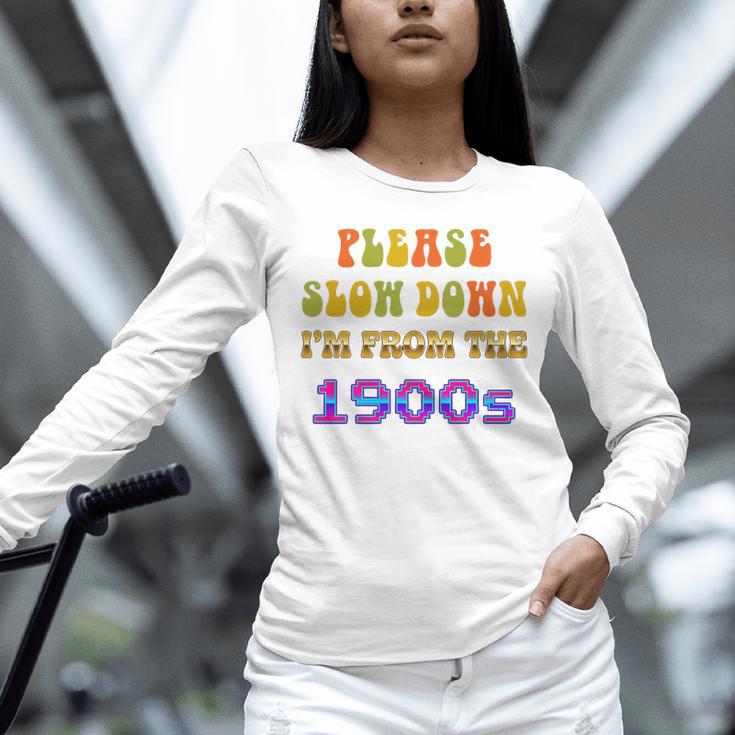Please Slow Down I'm From The 1900s Retro Vintage 70 Premium Tri-Blend Unisex Long Sleeve T-Shirt