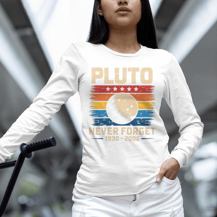 Pluto Never Forget Space Nostalgia Astronomy Humor Premium Tri-Blend Unisex Long Sleeve T-Shirt
