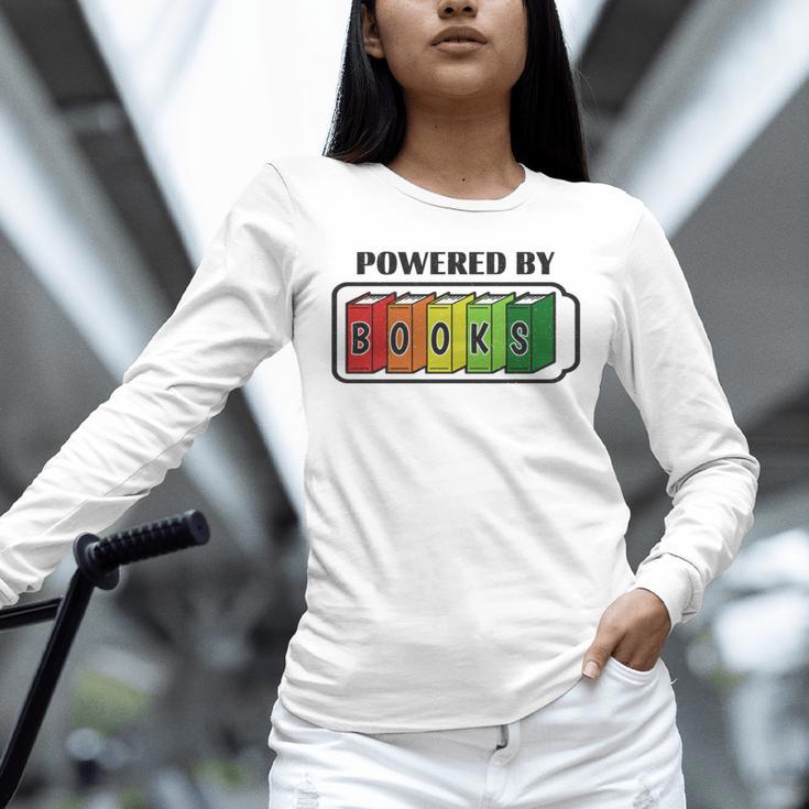 Powered By Books Bookworm Librarian Reading Unisex Long Sleeve T-Shirt