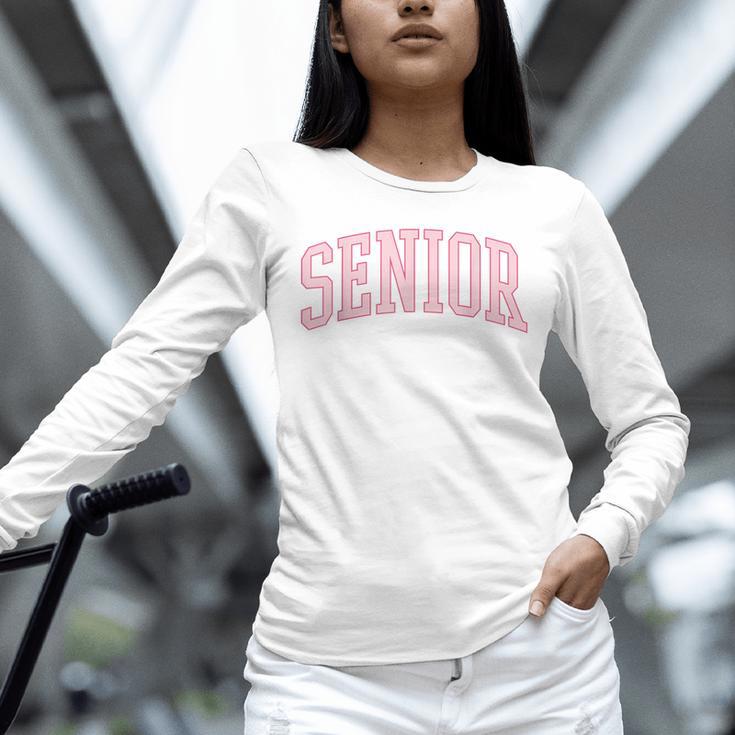 Preppy Varsity Pink Senior Graduation Unisex Long Sleeve T-Shirt