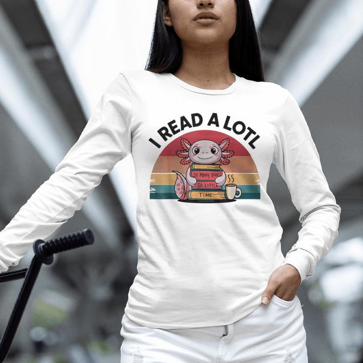 I Read Alotl Axolotl Retro Reading Books Lover Vintage Unisex Long Sleeve T-Shirt