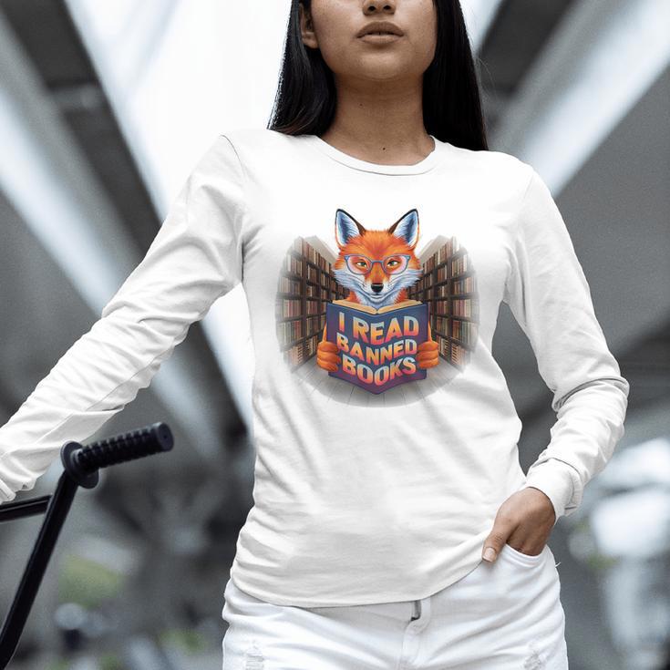 I Read Banned Books Sly Fox Reading Books Unisex Long Sleeve T-Shirt
