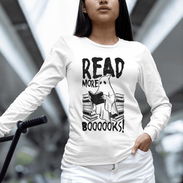 Read More Books Ghost Halloween Reading Teacher Literacy Unisex Long Sleeve T-Shirt Read More Books Ghost Halloween Reading Teacher Literacy Unisex Long Sleeve T-Shirt