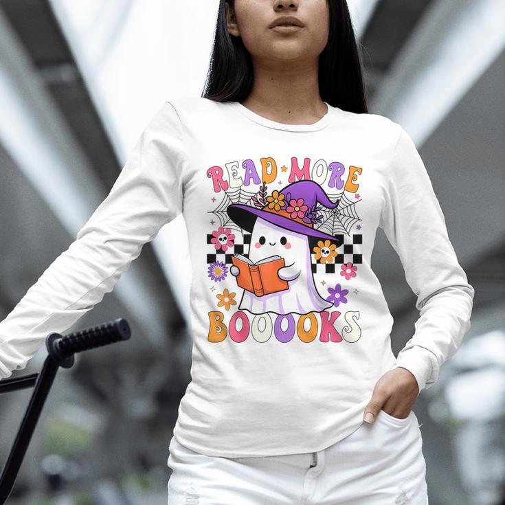 Read More Books Ghost Reading Book Teacher Halloween Unisex Long Sleeve T-Shirt
