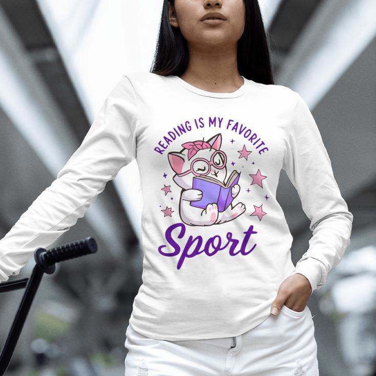 Reading Is My Favorite Sport Saying Quote Book Lovers Unisex Long Sleeve T-Shirt