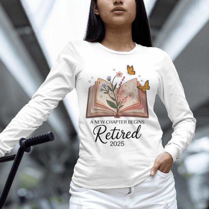 Retired 2025 A New Chapter Begins Retirement Teacher Book Unisex Long Sleeve T-Shirt Retired 2025 A New Chapter Begins Retirement Teacher Book Unisex Long Sleeve T-Shirt