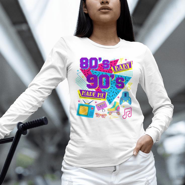 Retro 1980s 80's Baby 1990s 90's Made Me Nostalgia Birthday Premium Tri-Blend Unisex Long Sleeve T-Shirt