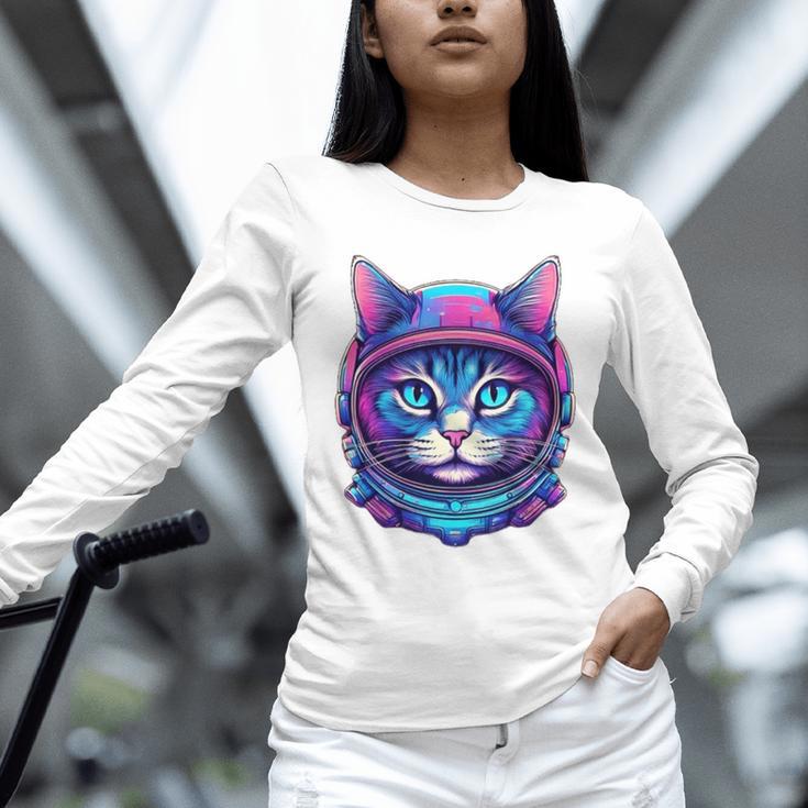 Retro 80s Cat In Space Suit Nostalgia Cat Vintage Astronaut Unisex Long Sleeve T-Shirt Retro 80s Cat In Space Suit Nostalgia Cat Vintage Astronaut Unisex Long Sleeve T-Shirt