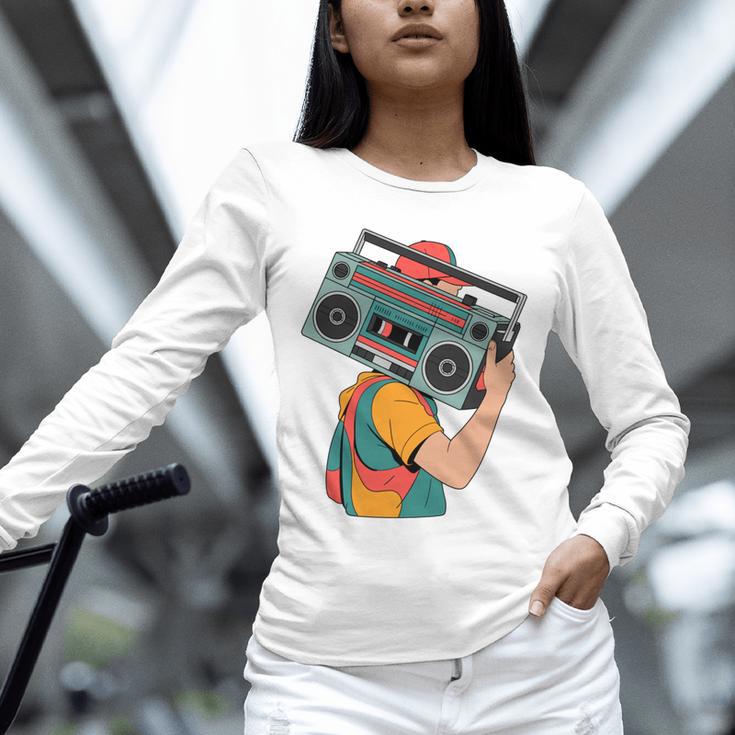 Retro 90s Boombox Nostalgia Party For Music Lovers Men Women Unisex Long Sleeve T-Shirt