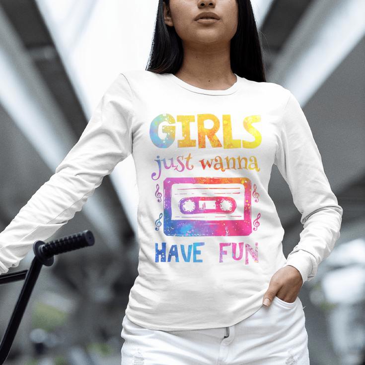 Retro Girls Just Wanna Have Fun Nostalgia 1980s 80's Premium Tri-Blend Unisex Long Sleeve T-Shirt
