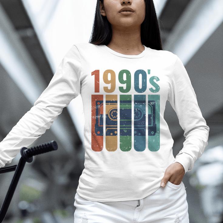 Retro Nineties Style Audio Tape Nostalgia Year 1990 Premium Tri-Blend Unisex Long Sleeve T-Shirt