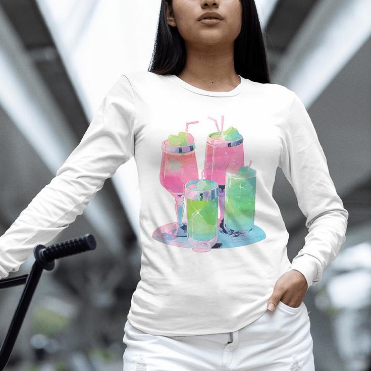 Retro Soft Drinks 80s 90s Nostalgia Cute Anime Aesthetic Tee Unisex Long Sleeve T-Shirt