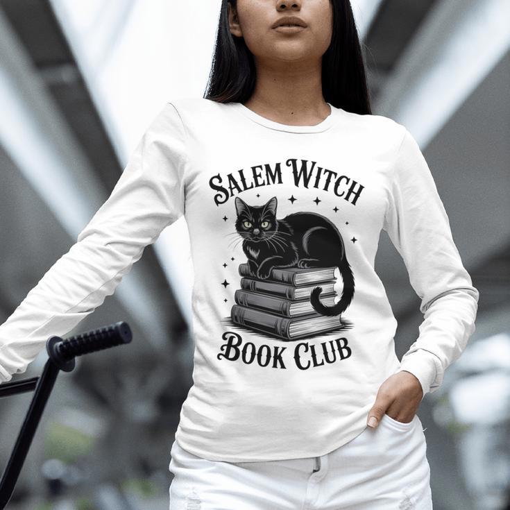 Salem Witch Book Club Bookish Halloween Cat Women Unisex Long Sleeve T-Shirt