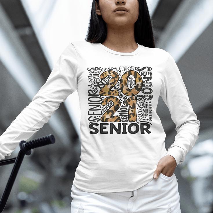 Senior 2021 Grad Class Of 2021 Graduation Leopard Cheetah Unisex Long Sleeve T-Shirt