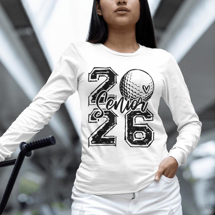Senior 2026 Golf Player Heart Graduation Girls Teens Unisex Long Sleeve T-Shirt