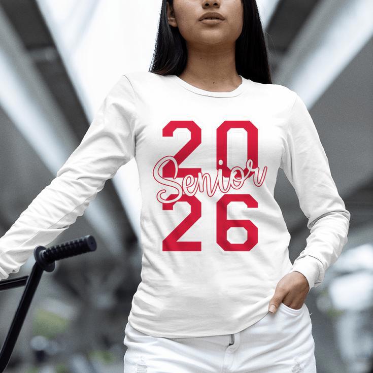 Senior 2026 Graduation Varsity Red Letters On The Back Unisex Long Sleeve T-Shirt