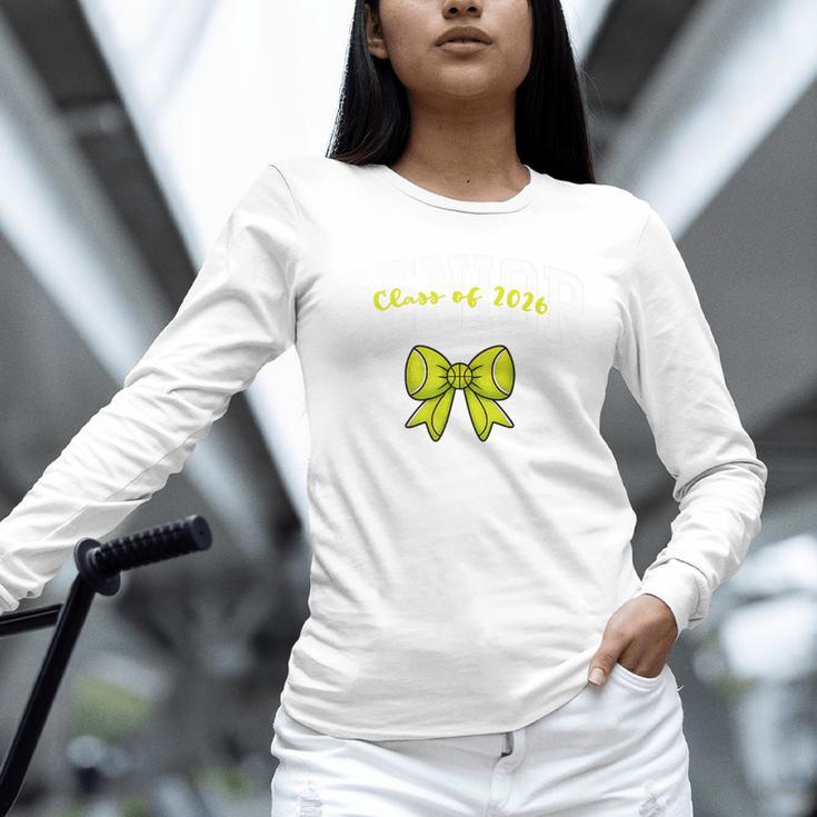 Senior Class Of 2026 Tennis Coquette Bow Graduation Premium Unisex Long Sleeve T-Shirt