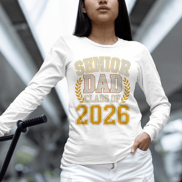 Senior Dad Class Of 2026 Purple Yellow Vintage Graduation Unisex Long Sleeve T-Shirt