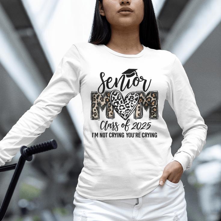 Senior Mom Class Of 2025 Senior Mama 2025 Leopard Graduation Unisex Long Sleeve T-Shirt