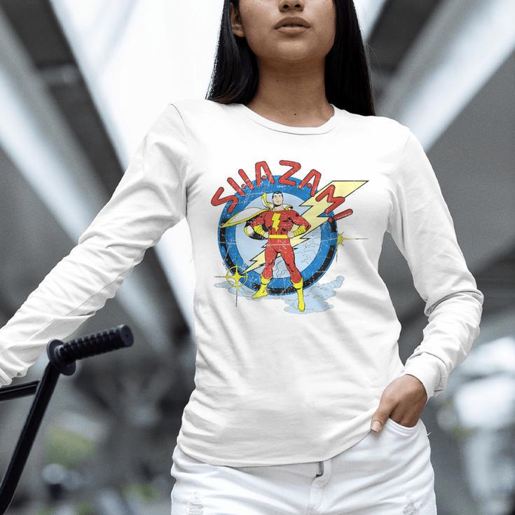 Shazam Comic Book Art Heroic Portrait Vintage Unisex Long Sleeve T-Shirt