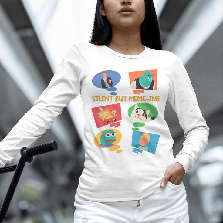 Silent But Meme-Ing Introvert Anti People Antisocial Quiet Unisex Long Sleeve T-Shirt