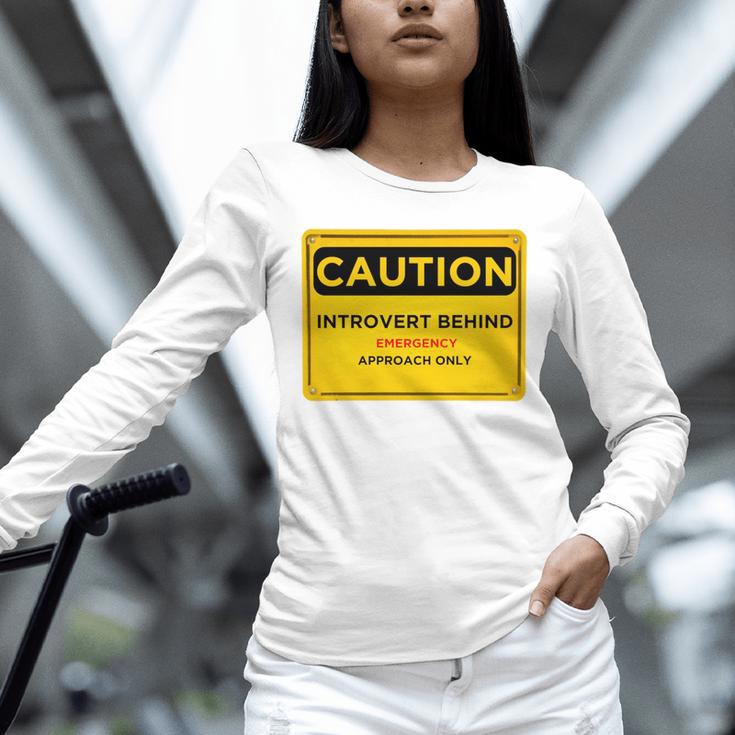 A Simple Yellow Warning Sign For Introvert Unisex Long Sleeve T-Shirt A Simple Yellow Warning Sign For Introvert Unisex Long Sleeve T-Shirt