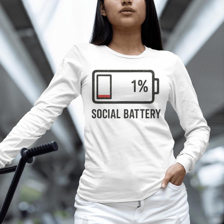 Social Battery 1 Shirt Introvert Anti Social Tee Gif Unisex Long Sleeve T-Shirt Social Battery 1 Shirt Introvert Anti Social Tee Gif Unisex Long Sleeve T-Shirt