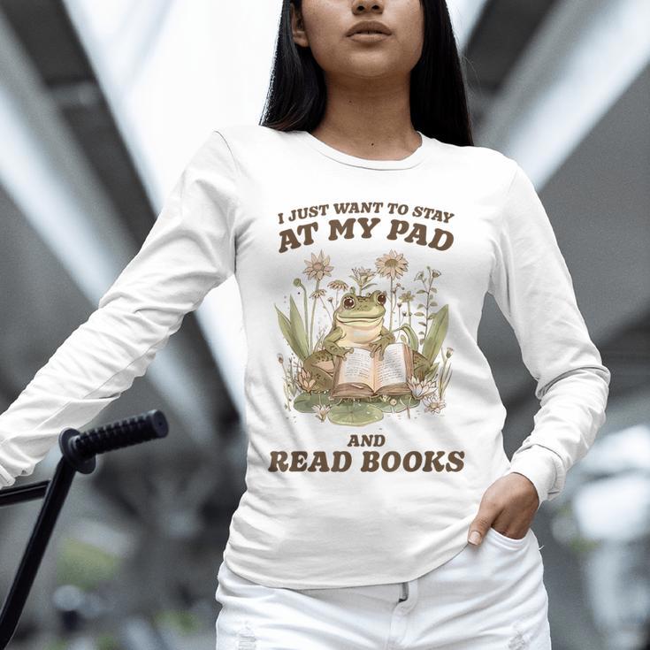 Stay At My Pad And Read Books Frog Introvert Reading Unisex Long Sleeve T-Shirt Stay At My Pad And Read Books Frog Introvert Reading Unisex Long Sleeve T-Shirt