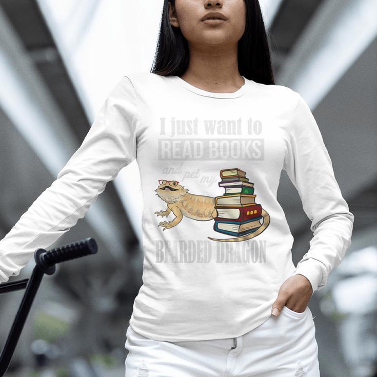 Tiny Dinosaur Read Books & Pet My Bearded Dragon Lover Premium Tri-Blend Unisex Long Sleeve T-Shirt