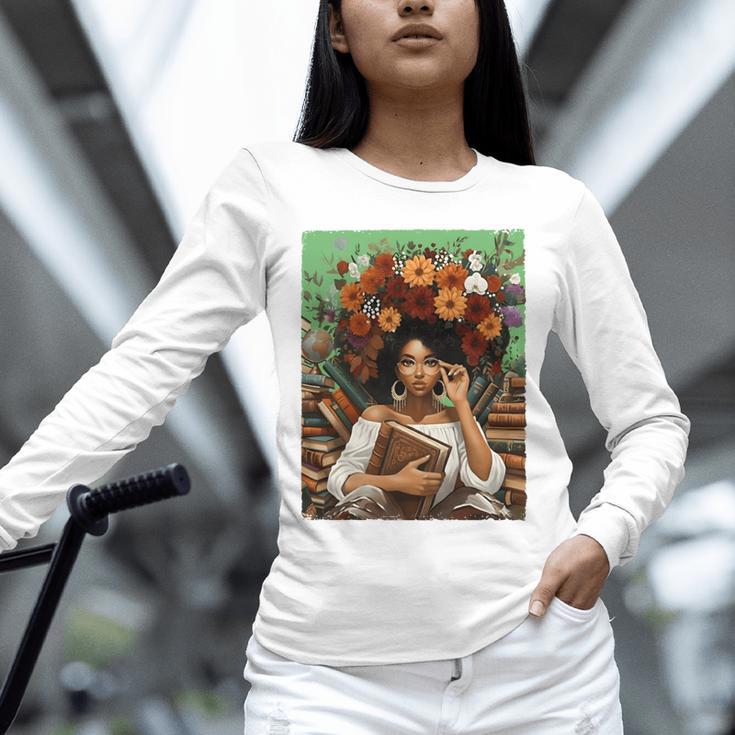 History Month Black Afro Girl Women Book Lovers Floral Unisex Long Sleeve T-Shirt History Month Black Afro Girl Women Book Lovers Floral Unisex Long Sleeve T-Shirt