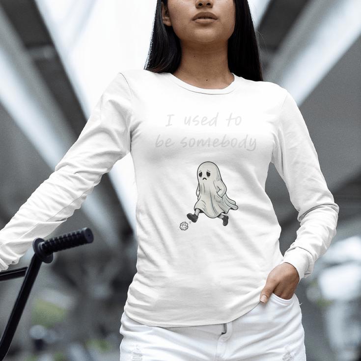 I Used To Be Somebody Nostalgia Halloween Spooky Season Premium Tri-Blend Unisex Long Sleeve T-Shirt