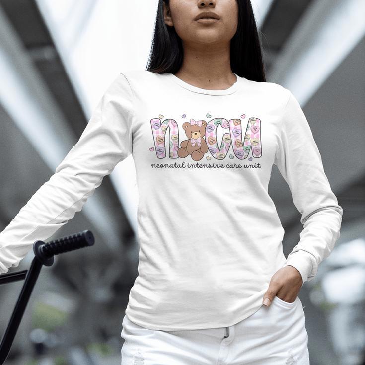 Valentines Day NICU Nurse Cute Bear Neonatal ICU Graduation Unisex Long Sleeve T-Shirt