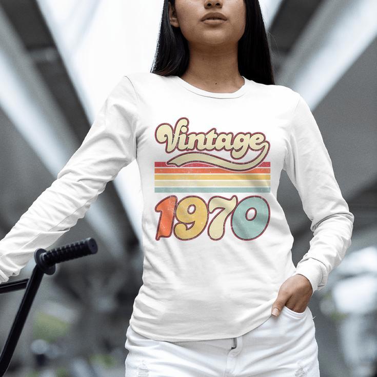 Vintage 1970 Birthday Retro Style 70's Born Nostalgia Outfit Premium Tri-Blend Unisex Long Sleeve T-Shirt