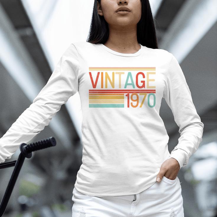 Vintage 1970 Birthday Retro Style 70's Born Nostalgia Party Premium Tri-Blend Unisex Long Sleeve T-Shirt
