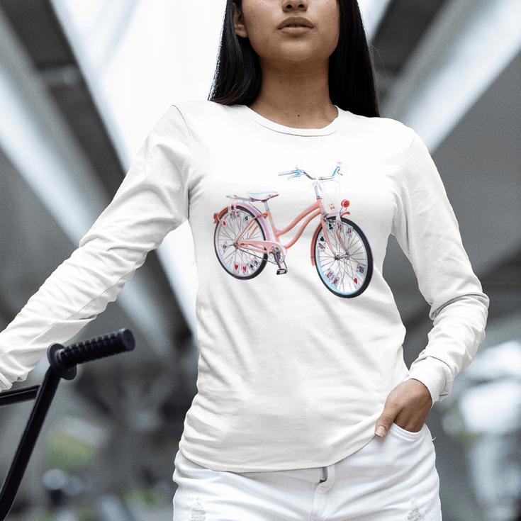 Vintage Bicycle With Playing Cards Nostalgia Premium Tri-Blend Unisex Long Sleeve T-Shirt