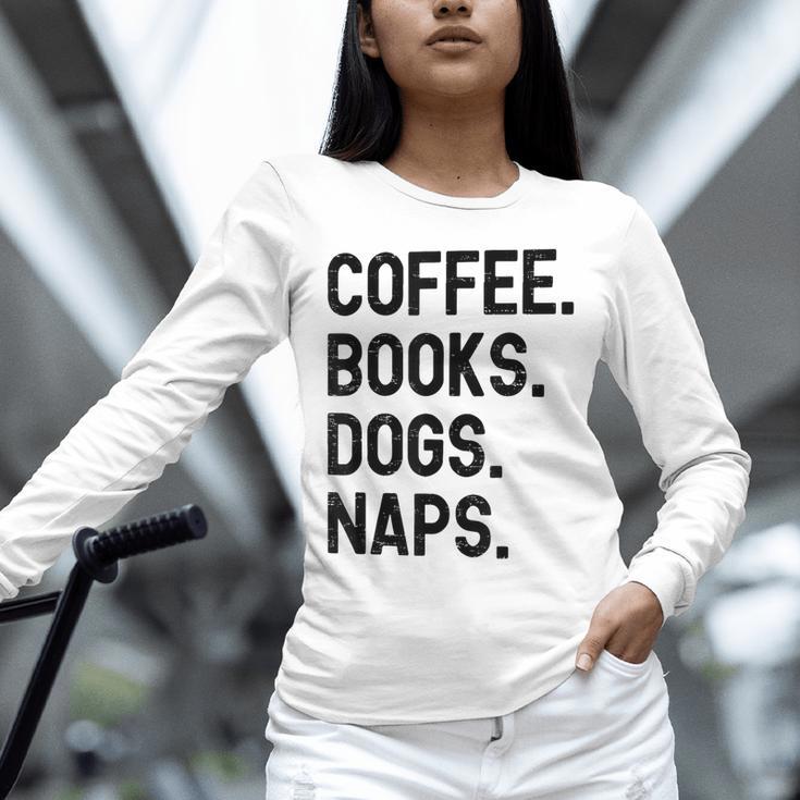 Vintage Coffee Books Dogs Naps Retro Unisex Long Sleeve T-Shirt Vintage Coffee Books Dogs Naps Retro Unisex Long Sleeve T-Shirt